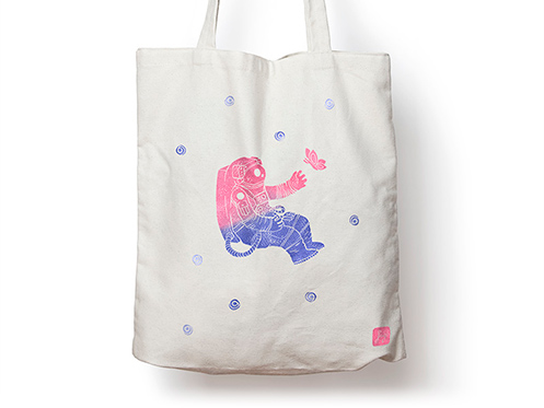Estampación artesanal de totebags